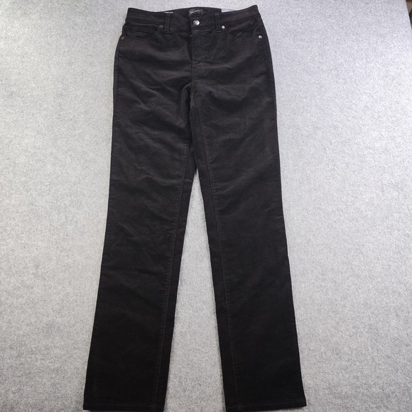 Talbots Pants - Talbots Straight Leg Corduroy Pants Women's 2 Black High Waist Slim NWT
